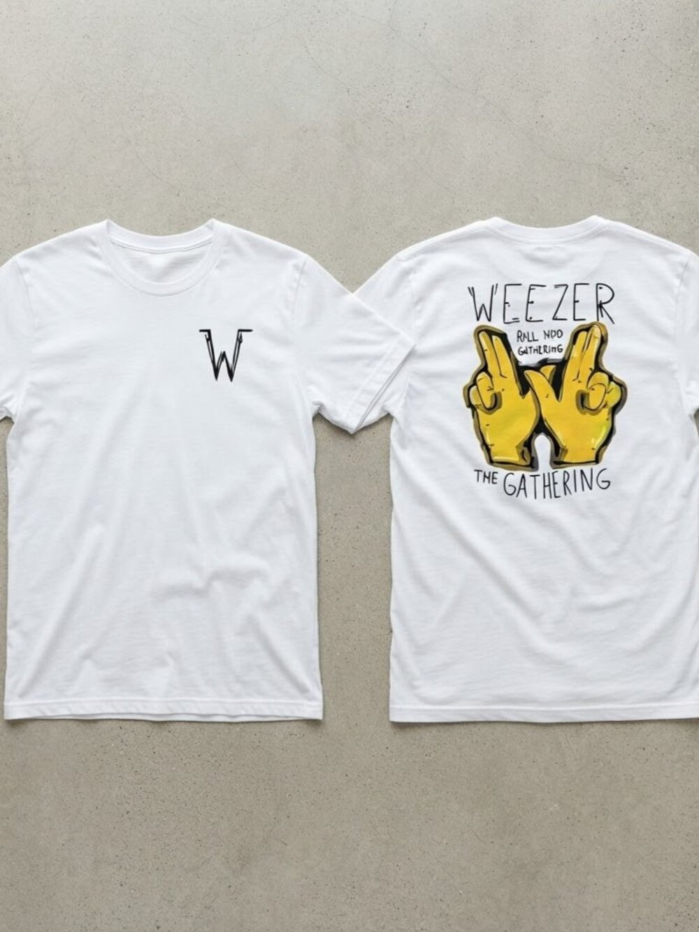 Weezer The Gathering Tour Hand Logo White T-Shirt S-4XL